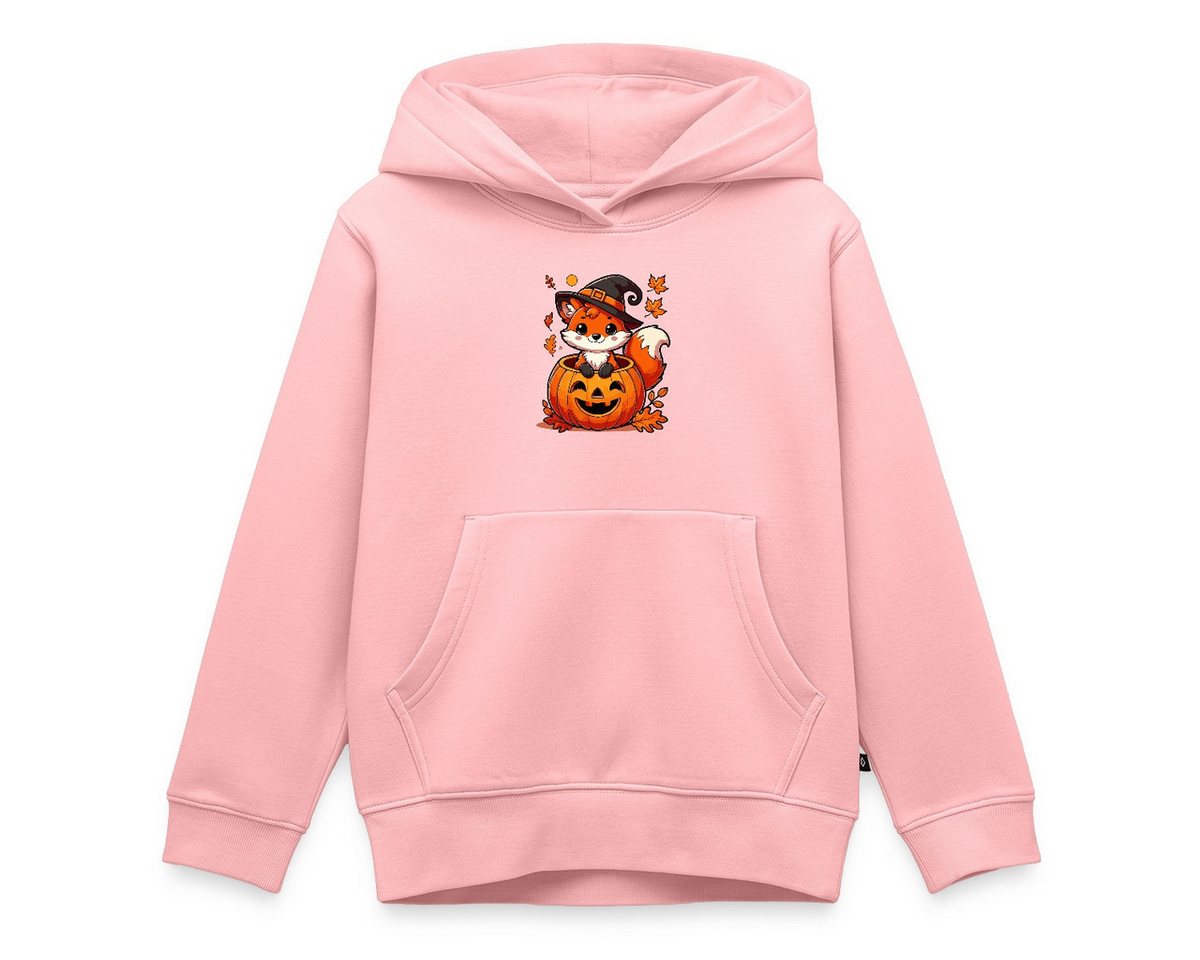 Spreadshirt Hoodie Süßer Halloween Fuchs Im Kürbis Mit Hexenhut Kinder Premium Hoodie (1-tlg) von Spreadshirt