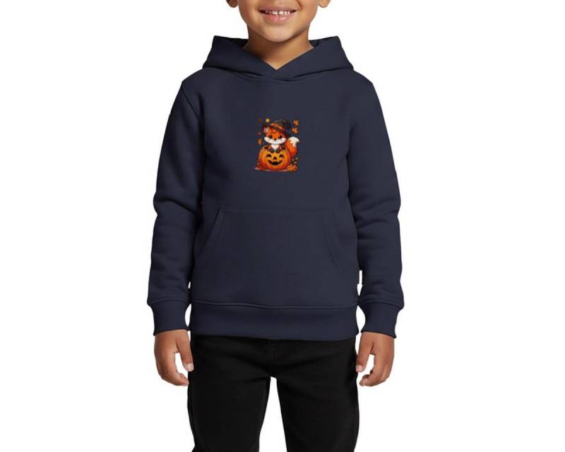 Spreadshirt Hoodie Süßer Halloween Fuchs Im Kürbis Mit Hexenhut Kinder Premium Hoodie (1-tlg) von Spreadshirt