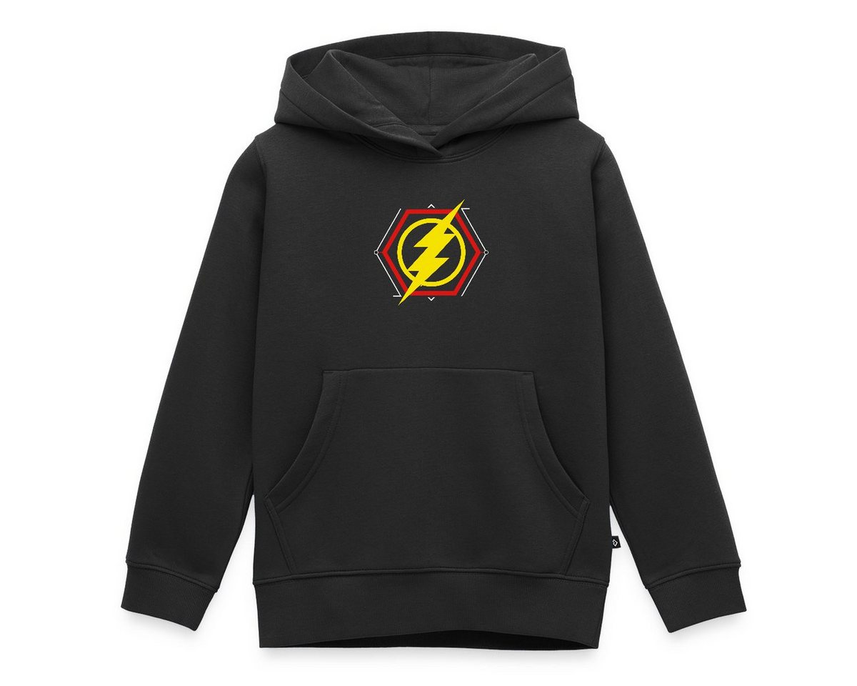 Spreadshirt Hoodie The Flash Gelber Blitz Symbol REGULAR FIT Kinder/Teenager Premium Bio (1-tlg) von Spreadshirt