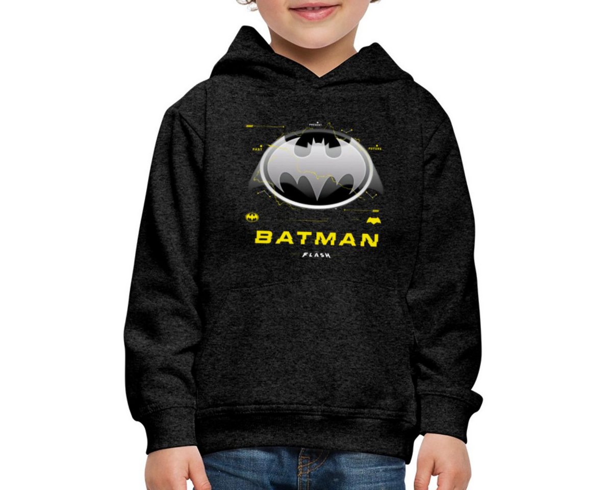Spreadshirt Hoodie The Flash Klassisches Batman Logo In Grau Kinder Premium Hoodie (1-tlg) von Spreadshirt