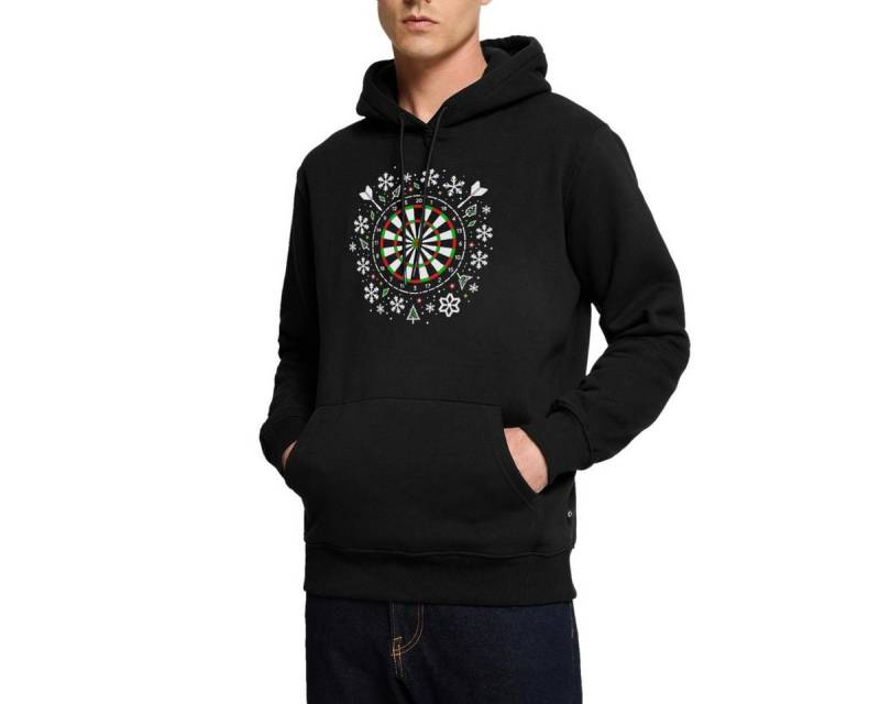 Spreadshirt Hoodie Ugly Christmas Dartboard Mit Schneeflocken Herren Premium Hoodie (1-tlg) von Spreadshirt