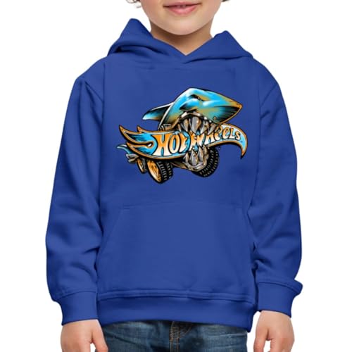 Spreadshirt Hot Wheels Logo Mit Hai Kinder Premium Hoodie, 152/164 (12-14 Jahre), Royalblau von Spreadshirt
