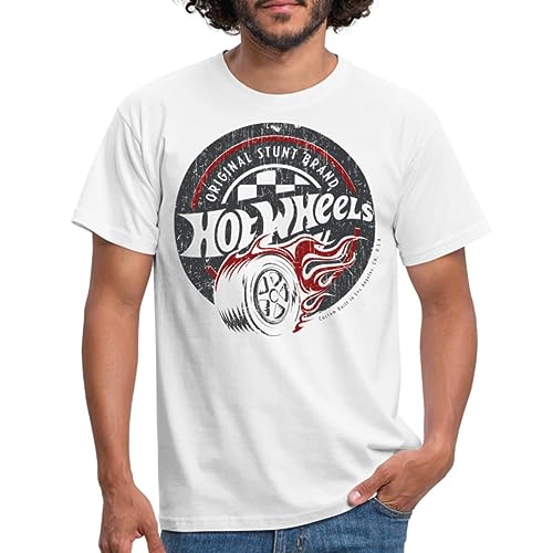 Spreadshirt Hot Wheels Vintage Original Stunt Brand Männer T-Shirt, M, weiß von Spreadshirt