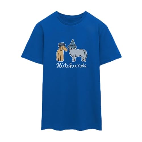 Spreadshirt Hütehunde Hunde Mit Hut Wortspiel Männer T-Shirt, 3XL, Royalblau von Spreadshirt