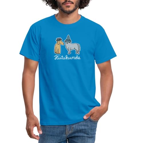 Spreadshirt Hütehunde Hunde Mit Hut Wortspiel Männer T-Shirt, XXL, Royalblau von Spreadshirt