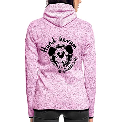 Spreadshirt Hund Herum Glücklich Hundebesitzer Frauen Kapuzen-Fleecejacke, L, Lila meliert von Spreadshirt