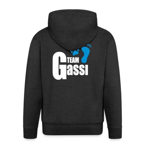 Spreadshirt Hund Team Gassi Männer Premium Kapuzenjacke, L, Anthrazit von Spreadshirt