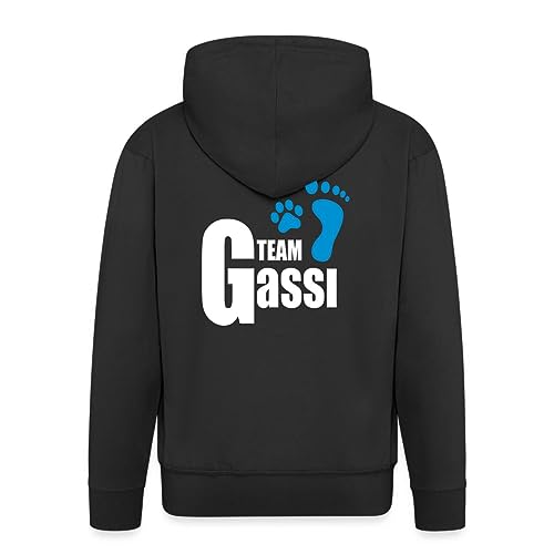 Spreadshirt Hund Team Gassi Männer Premium Kapuzenjacke, XL, Schwarz von Spreadshirt