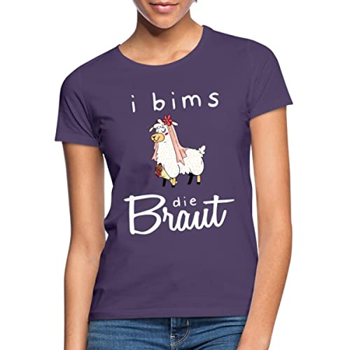 Spreadshirt I Bims Die Braut Frauen T-Shirt, XXL, Dunkellila von Spreadshirt