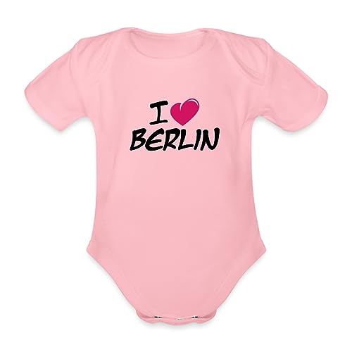 Spreadshirt I Love Berlin Ich Liebe Berlin Baby Bio-Kurzarm-Body, 62 (2-3 M.), Hellrosa von Spreadshirt