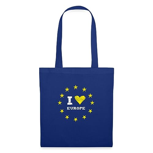 Spreadshirt I love Europe Europa Flagge Stoffbeutel, One size, Royalblau von Spreadshirt