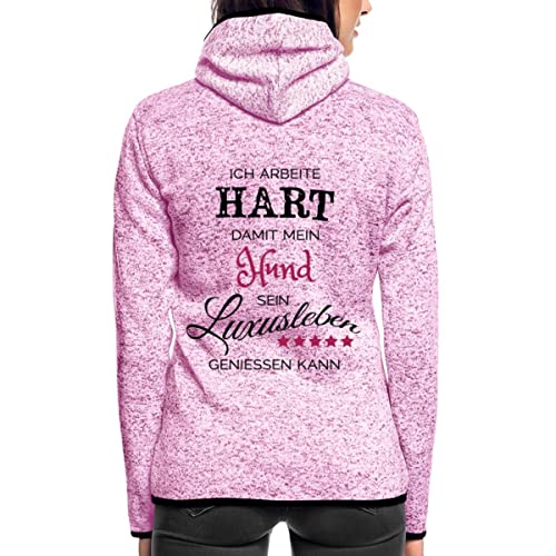 Spreadshirt Ich Arbeite Hart Hund Luxusleben Frauen Kapuzen-Fleecejacke, XL, Lila meliert von Spreadshirt