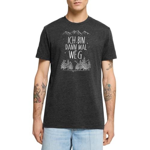 Spreadshirt Ich Bin Dann Mal Weg Berge Männer Premium T-Shirt, XL, Anthrazit meliert von Spreadshirt