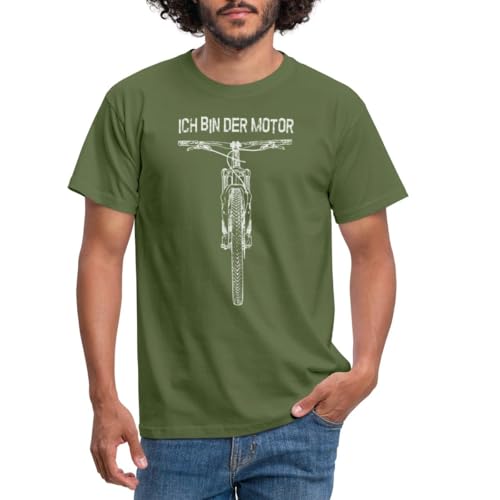 Spreadshirt Ich Bin Der Motor Mountainbike MTB Fahrrad Männer T-Shirt, L, Militärgrün von Spreadshirt