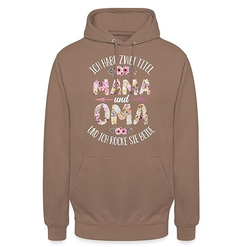 Spreadshirt Ich Habe Zwei Titel Mama Und Oma Lustiger Oma Spruch Unisex Hoodie, XL, Mokka von Spreadshirt