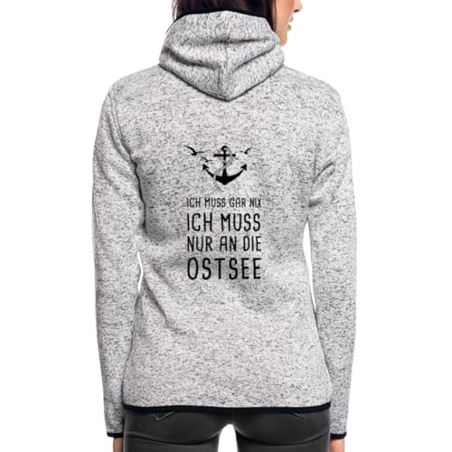 Spreadshirt Ich Muss Nur An Die Ostsee Witziger Spruch Frauen Kapuzen-Fleecejacke, L, Hellgrau meliert von Spreadshirt