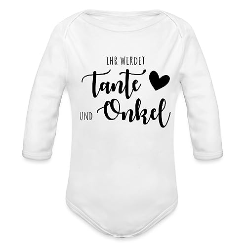 Spreadshirt Ihr Werdet Tante Und Onkel Spruch Baby Bio-Langarm-Body, 56 (0-1 M.), weiß von Spreadshirt