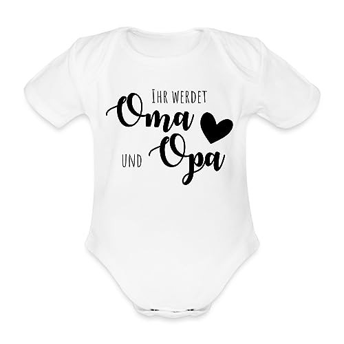 Spreadshirt Ihr werdet Oma und Opa Spruch Großeltern Baby Bio-Kurzarm-Body, 56 (0-1 M.), weiß von Spreadshirt