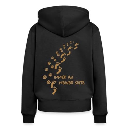 Spreadshirt Immer An Meiner Seite Hund Pfoten Spruch Frauen Kapuzenjacke, M, Schwarz von Spreadshirt