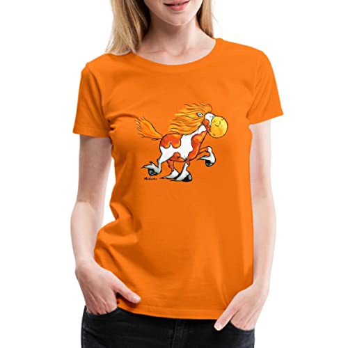 Spreadshirt Islandpferd Tölt Tölten Comic Frauen Premium T-Shirt, 3XL, Orange von Spreadshirt