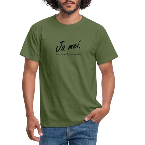 Spreadshirt Ja MEI Bayrische Panikattacke Lustiger Spruch Männer T-Shirt, 3XL, Militärgrün von Spreadshirt