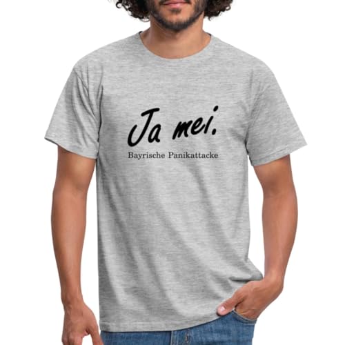 Spreadshirt Ja MEI Bayrische Panikattacke Lustiger Spruch Männer T-Shirt, XXL, Grau meliert von Spreadshirt