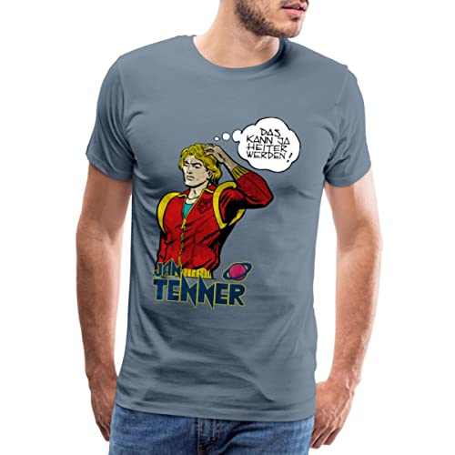 Spreadshirt Jan Tenner Das Kann Ja Heiter Werden Comic Männer Premium T-Shirt, XXL, Blaugrau von Spreadshirt