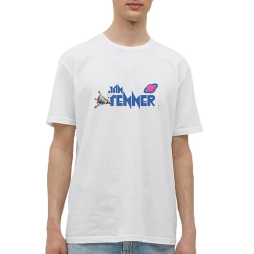 Spreadshirt Jan Tenner Logo Mit Raumschiff Silbervogel Männer T-Shirt, XXL, weiß von Spreadshirt