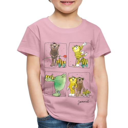 Spreadshirt Janosch Bär Tiger Günter Und Tigerente Kinder Premium T-Shirt, 134/140 (8 Jahre), Hellrosa von Spreadshirt