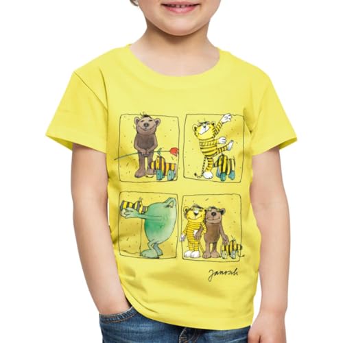 Spreadshirt Janosch Bär Tiger Günter Und Tigerente Kinder Premium T-Shirt, 98/104 (2 Jahre), Gelb von Spreadshirt