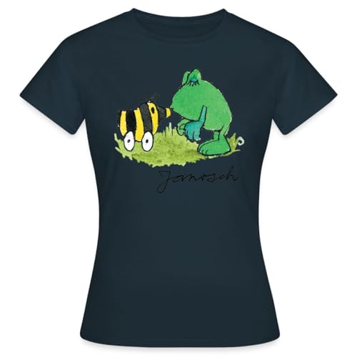 Spreadshirt Janosch Frosch Tigerente Kuss Frauen T-Shirt, M, Navy von Spreadshirt