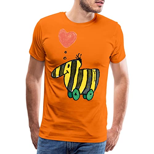 Spreadshirt Janosch Große Tigerente Mit Herz Liebe Männer Premium T-Shirt, L, Orange von Spreadshirt