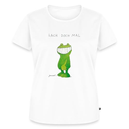 Spreadshirt Janosch Günter Kastenfrosch Lach Doch Mal Frauen Premium T-Shirt, L, Weiß Spreadshirt Janosch Günter Kastenfrosch Lach Doch Mal Frauen Premium T-Shirt, L, Weiß von Spreadshirt