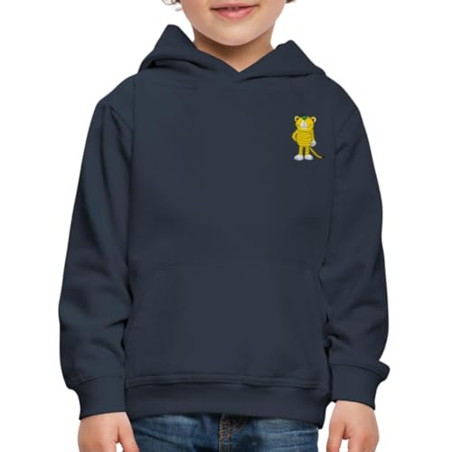 Spreadshirt Janosch Kleiner Tiger Stick Kinder Premium Hoodie, 134/146 (9-11 Jahre), Navy von Spreadshirt