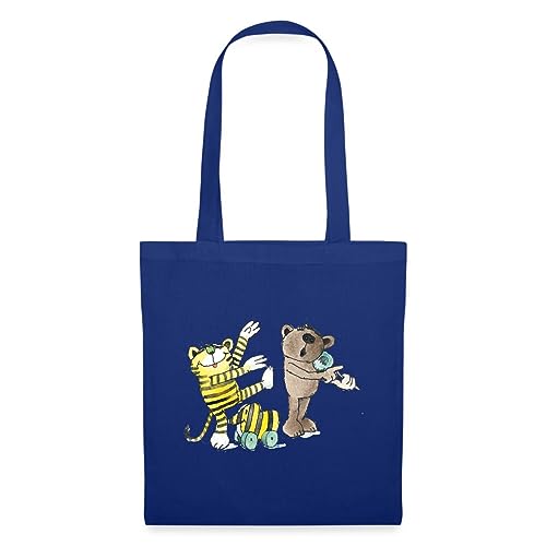 Spreadshirt Janosch Tiger und Freunde Machen Musik Stoffbeutel, One size, Royalblau von Spreadshirt