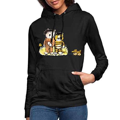 Spreadshirt Janosch Tiger, Bär und Tigerente auf Wiese Frauen Hoodie, S, Schwarz von Spreadshirt