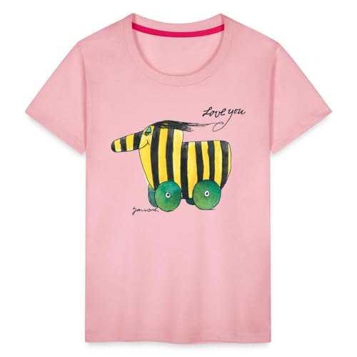 Spreadshirt Janosch Tigerente Love You Kinder Premium T-Shirt, 134/140 (8 Jahre), Hellrosa von Spreadshirt