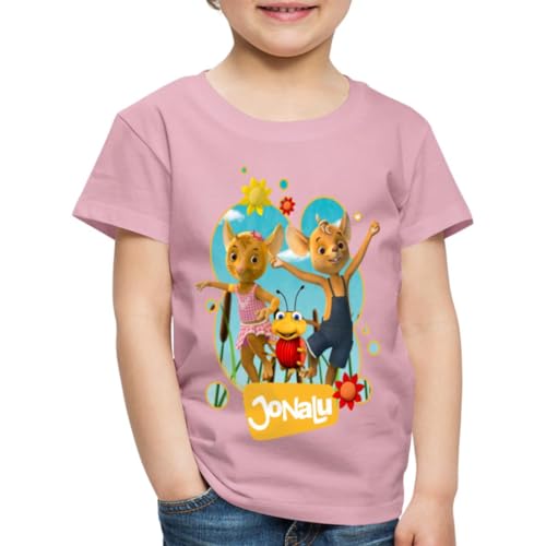 Spreadshirt JoNaLu Jo Naya Und Lu Tanzen Auf Der Wiese Kinder Premium T-Shirt, 122/128 (6 Jahre), Hellrosa von Spreadshirt