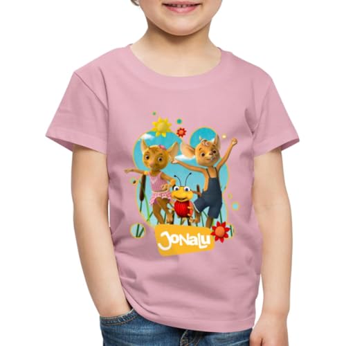 Spreadshirt JoNaLu Jo Naya Und Lu Tanzen Auf Der Wiese Kinder Premium T-Shirt, 98/104 (2 Jahre), Hellrosa von Spreadshirt