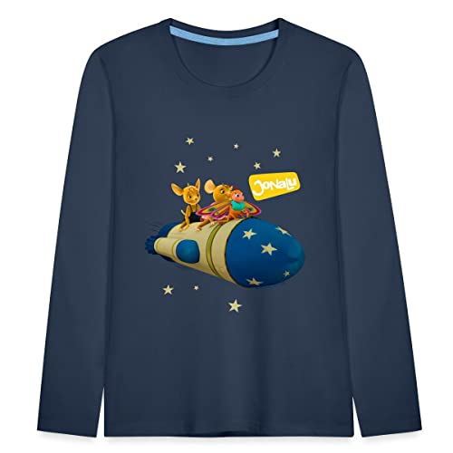 Spreadshirt JoNaLu Jo Naya Und Sibel Auf Rakete Kinder Premium Langarmshirt, 110/116 (4 Jahre), Navy von Spreadshirt