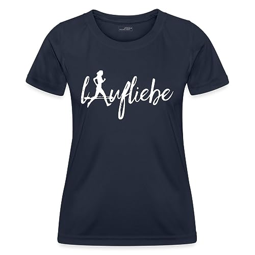 Spreadshirt Jogging Shirt Laufliebe Spruch Joggerin Geschenk Laufen Frauen Funktions-T-Shirt, XXL, Navy von Spreadshirt