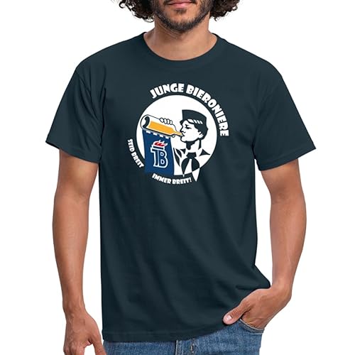 Spreadshirt Junge Bieroniere Seid Breit Immer Breit Spruch Saufen Männer T-Shirt, XL, Navy von Spreadshirt