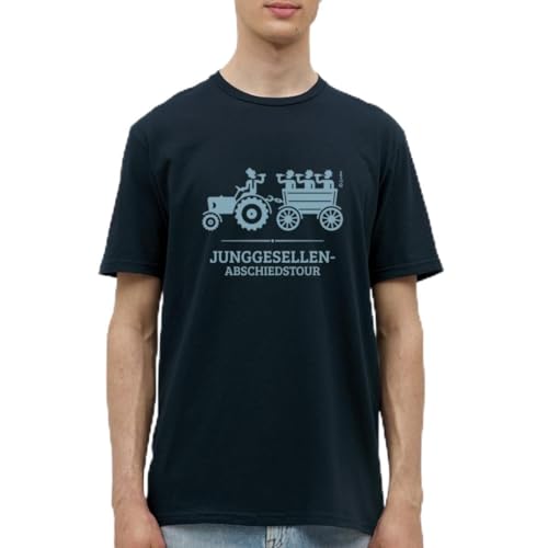Spreadshirt Junggesellen-Abschiedstour JGA Traktor Männer T-Shirt, XL, Navy von Spreadshirt