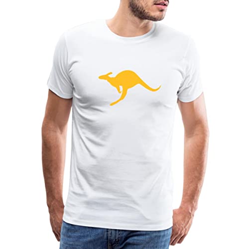 Spreadshirt Känguru Australien Beuteltier Männer Premium T-Shirt, L, weiß von Spreadshirt