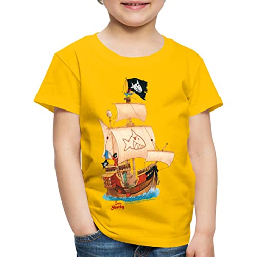 Spreadshirt Käpt'n Sharky Schiffscrew Kinder Premium T-Shirt, 110/116 (4 Jahre), Sonnengelb von Spreadshirt