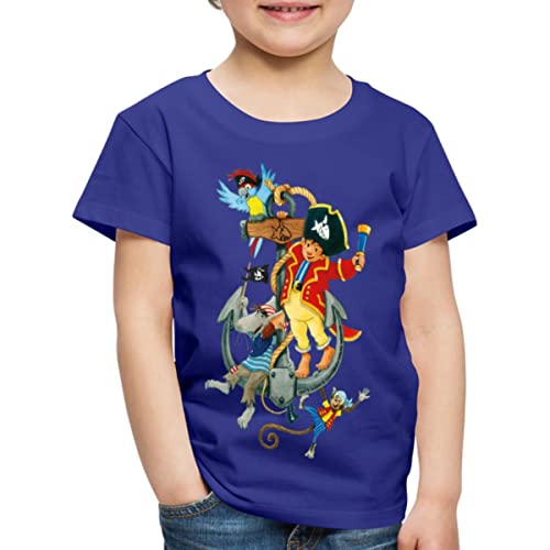 Spreadshirt Käpt'n Sharky Schiffskapitän Kinder Premium T-Shirt, 122/128 (6 Jahre), Königsblau von Spreadshirt