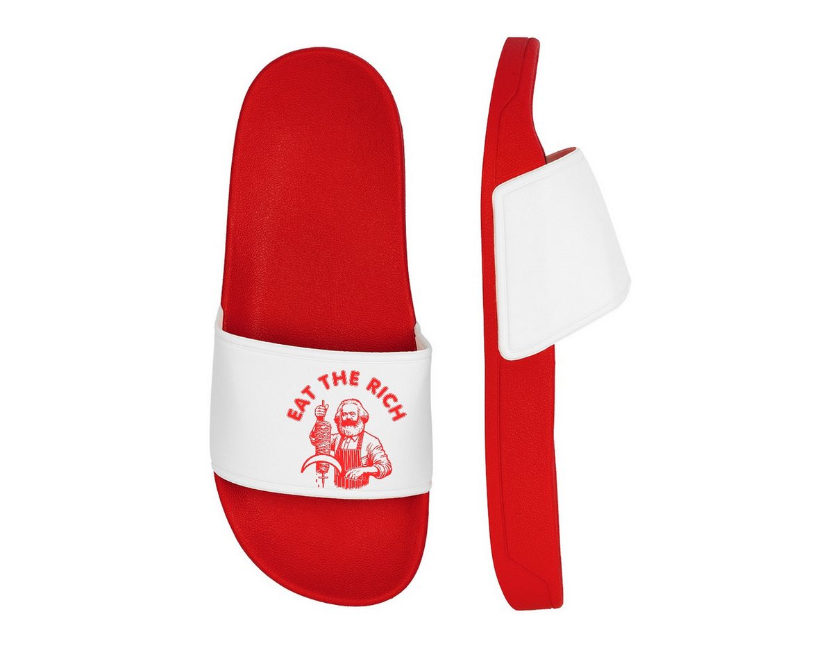 Spreadshirt Karl Marx Döner Kebab Eat The Rich Anti-Kapitalismus Frauen Badelatsch Badeschuh Spreadshirt Karl Marx Döner Kebab Eat The Rich Anti-Kapitalismus Frauen Badelatsch Badeschuh von Spreadshirt
