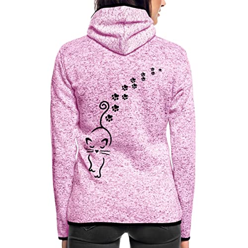 Spreadshirt Katzen Pfoten Frauen Kapuzen-Fleecejacke, L, Lila meliert von Spreadshirt