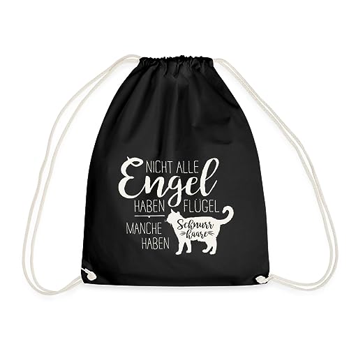 Spreadshirt Katzen Engel Haben Schnurrhaare Turnbeutel, One size, Schwarz von Spreadshirt