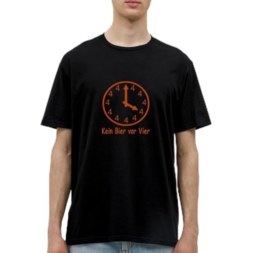 Spreadshirt Kein Bier vor Vier Uhr Trinken Feierabend Männer T-Shirt, 4XL, Schwarz von Spreadshirt